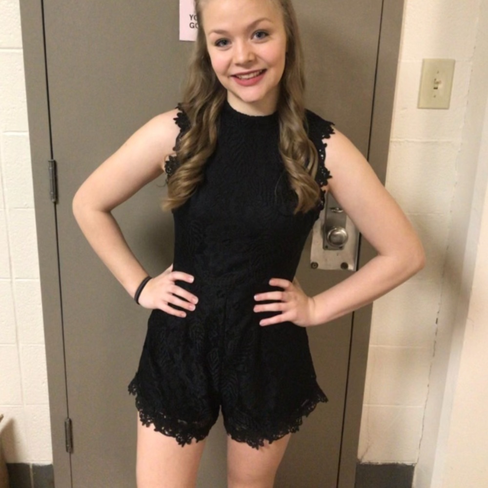 Francesca’s Black Lace Romper